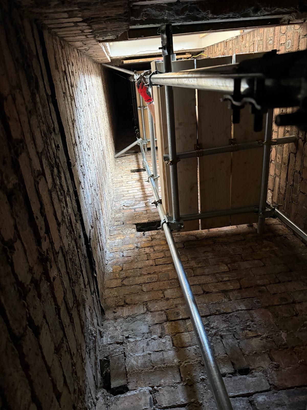 Elevation Scaffolding  Lift Shaft Repair